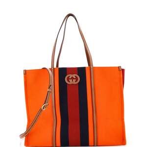 Gucci Interlocking G Web Tote Canvas #204827G15B